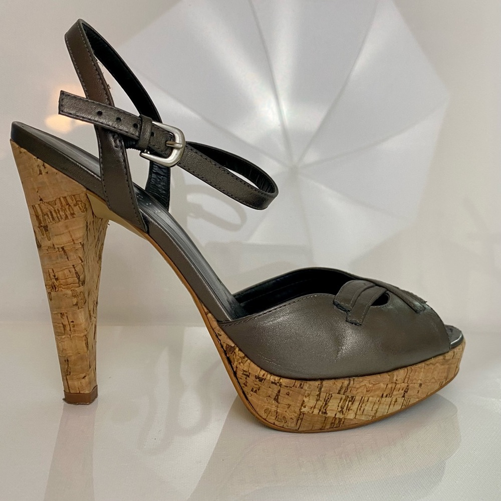 Carole Little Peep Toe Platform High Heel Pumps, Metallic gray, Women’s 7 1/2 M